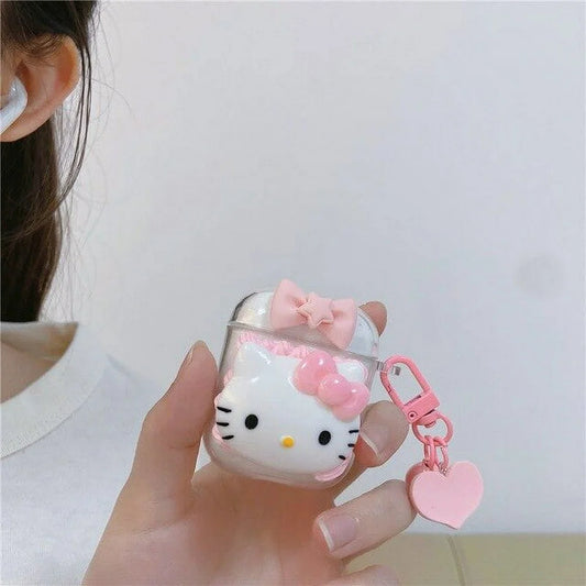 Sanrio Hello Kitty Pink Cute with Pendant Case for Apple Airpods 1 2 3 Pro 2 Cases Cover for Iphone Bluetooth Earphone Case