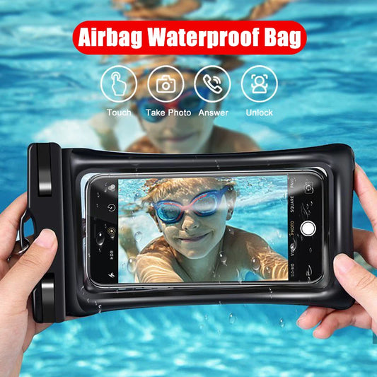Floating Airbag Waterproof Phone Case for  14 13 12 11 Pro Max Swim Bag Samsung S23 S22 Ultra Xiaomi Redmi Huawei Cover